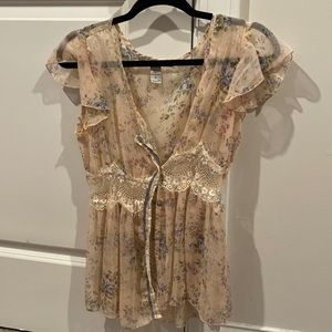 Light pink sheer top